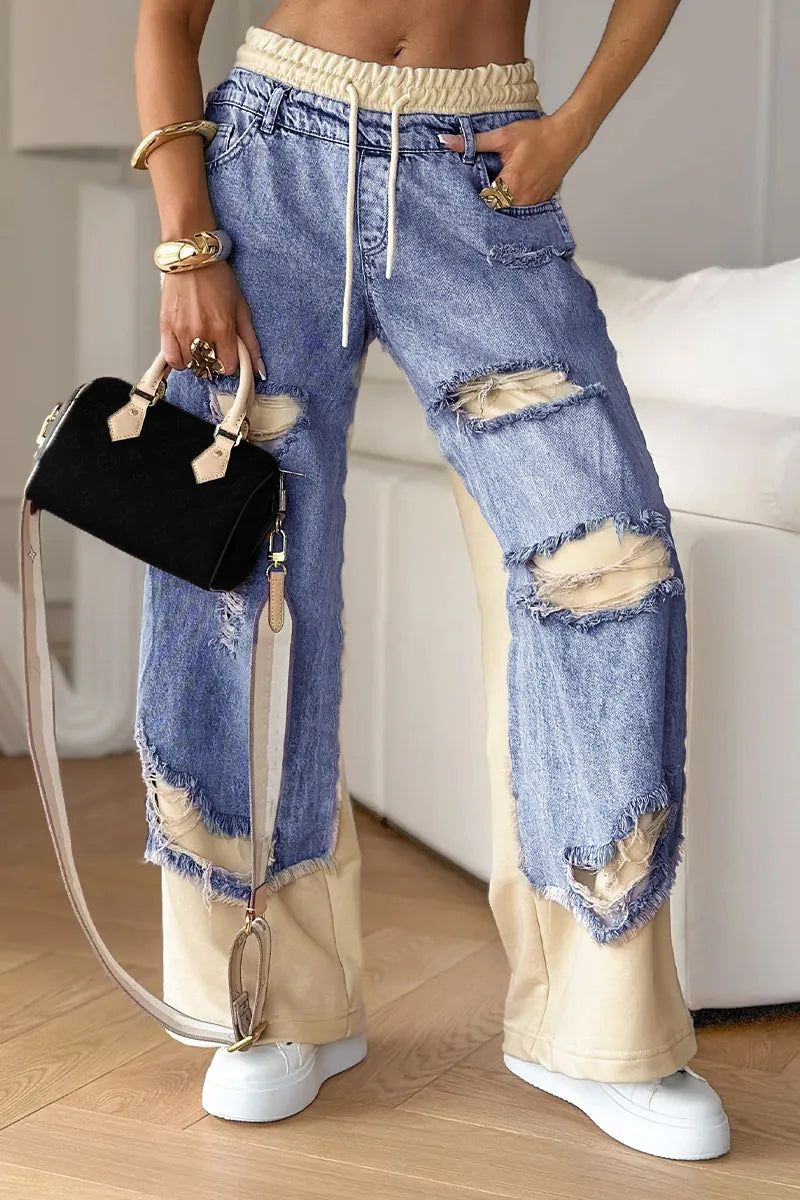 Jacy Streetstyle Broek met Denim Layer