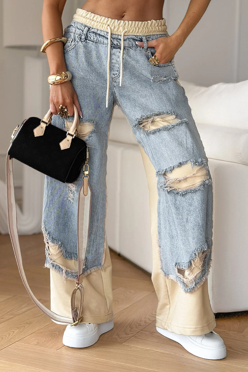 Jacy Streetstyle Broek met Denim Layer