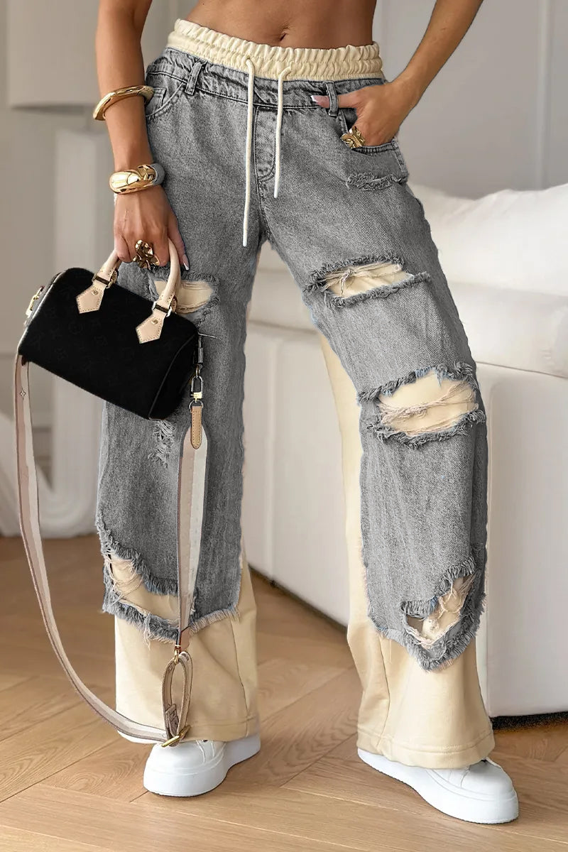 Jacy Streetstyle Broek met Denim Layer