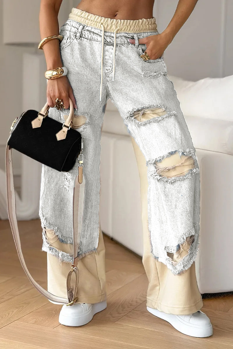 Jacy Streetstyle Broek met Denim Layer