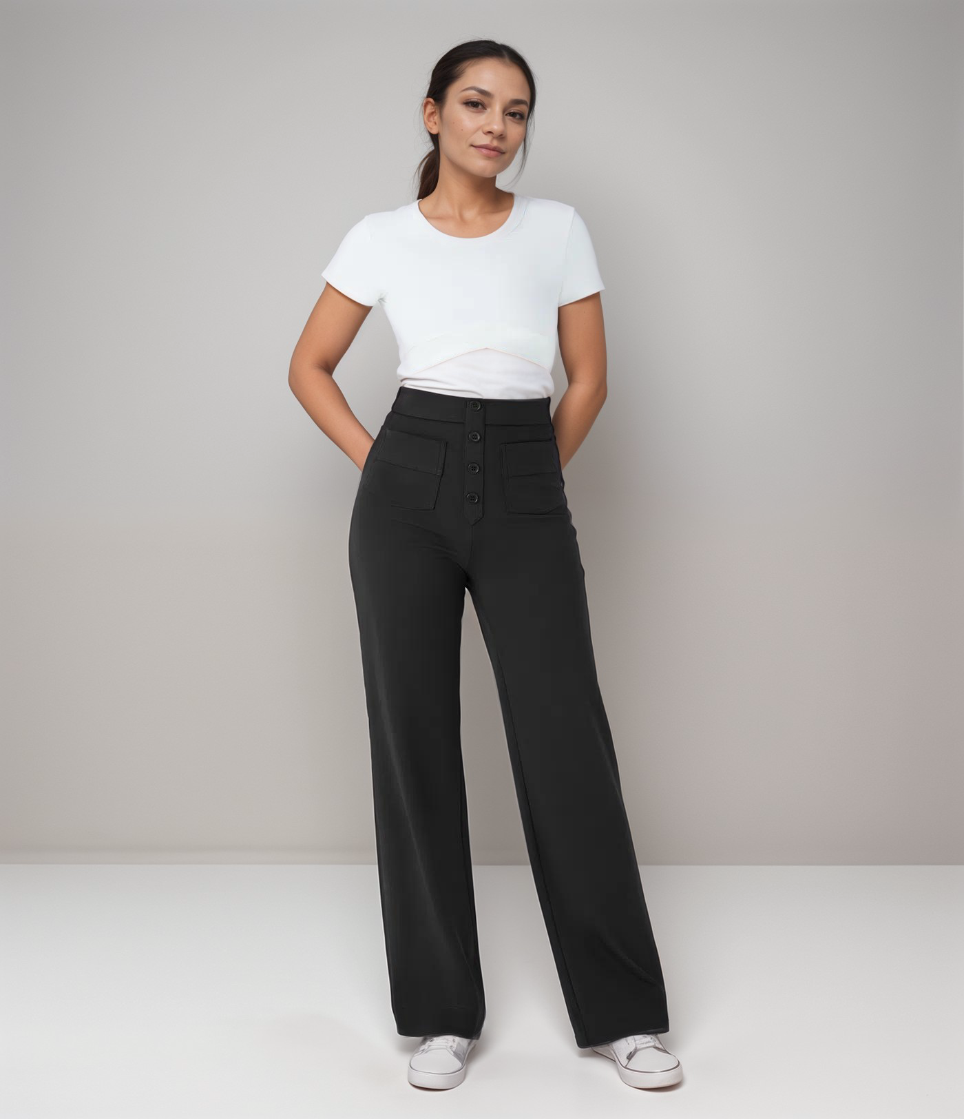Nova | Hoge Taille Stretchbroek | 1+1 GRATIS