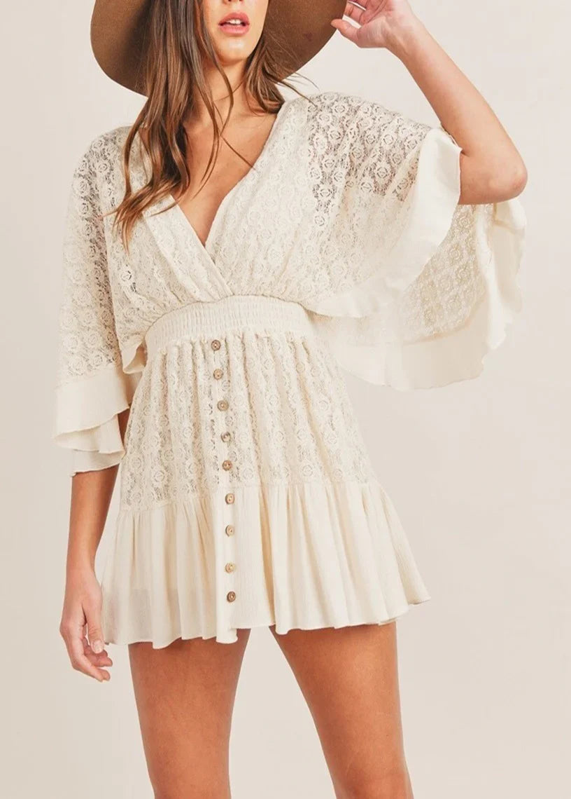 Anna | Boho Jurk Met Kantdesign
