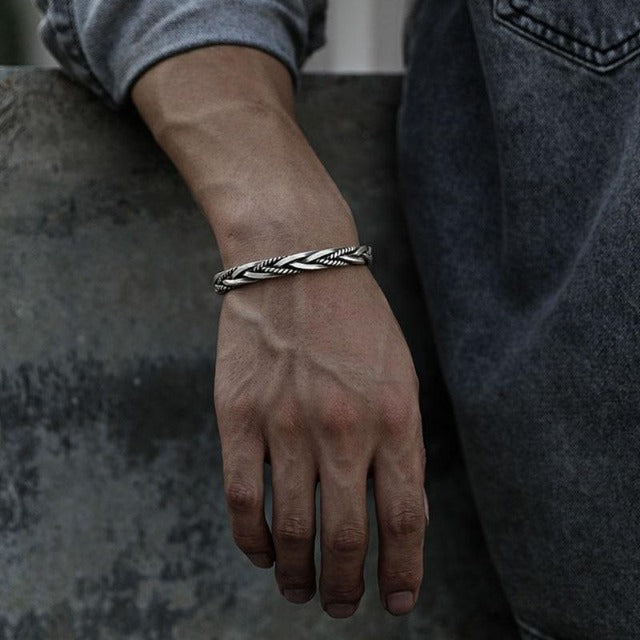 Zilveren Gevlochten Armband Heren