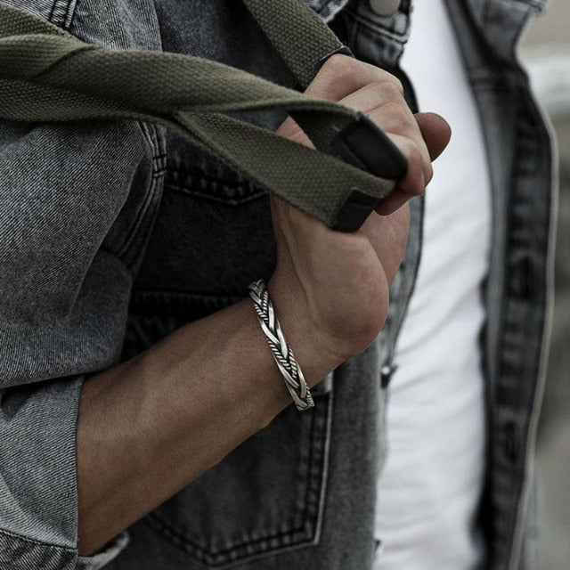Zilveren Gevlochten Armband Heren