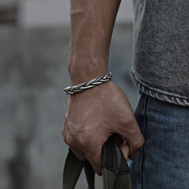 Zilveren Gevlochten Armband Heren