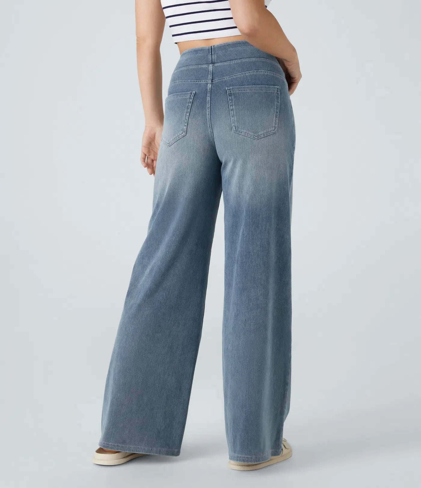 Kim | Elastische broek met hoge taille