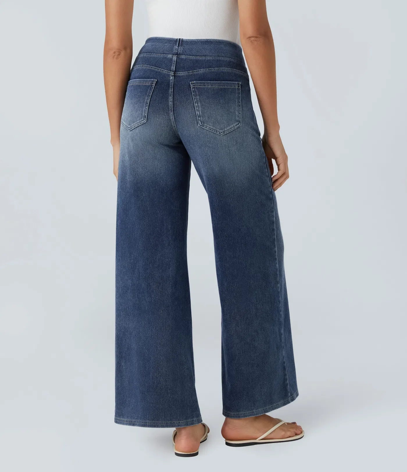 Kim | Elastische broek met hoge taille