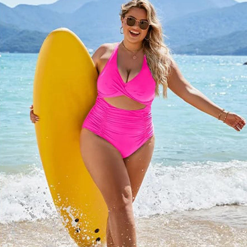 Push-up tummy control badpak met v-neck