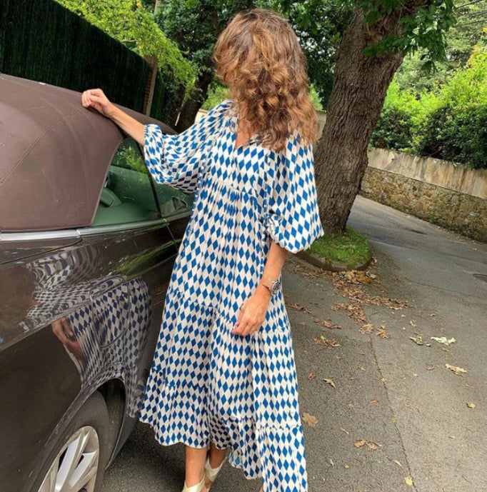 Mexi | Boho Jurk Met Puff Mouw Design