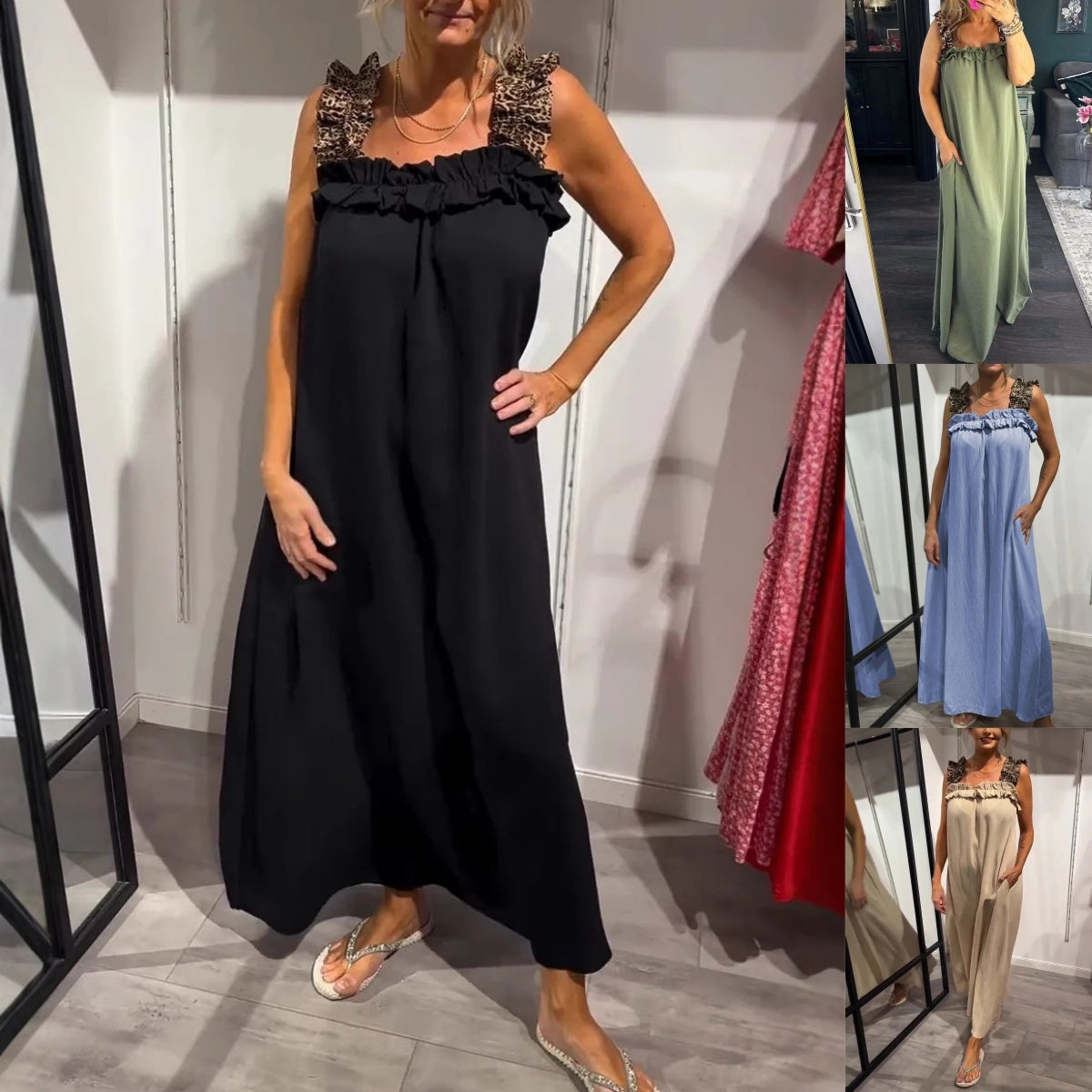 Feza - Casual mouwloze jurk met zakken