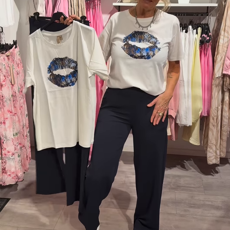 Elina - Set met bedrukte top en losse broek